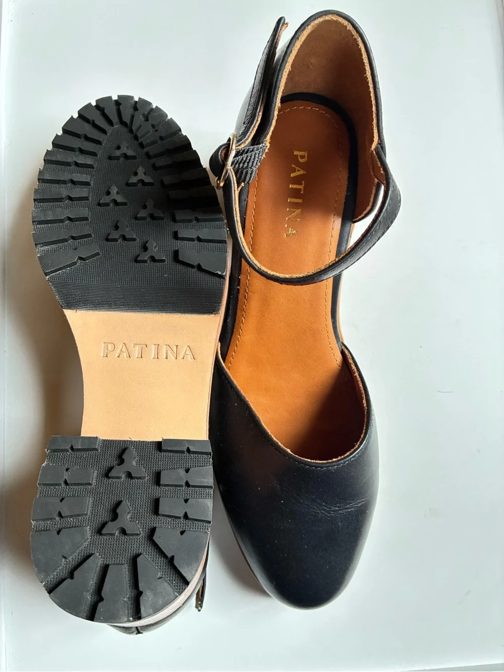 Patina Black Ankle-Strap Women’s Heels